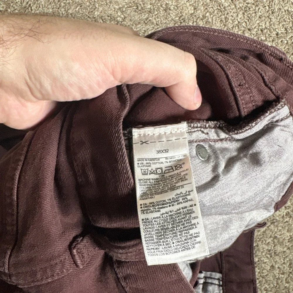 Old Navy Slim Built-In Flex Burgundy Jeans Mens Size 38x32 - Picture 7 of 9